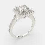 Load image into Gallery viewer, Bianca Princess Cut Halo Pave Engagement Ring Setting
