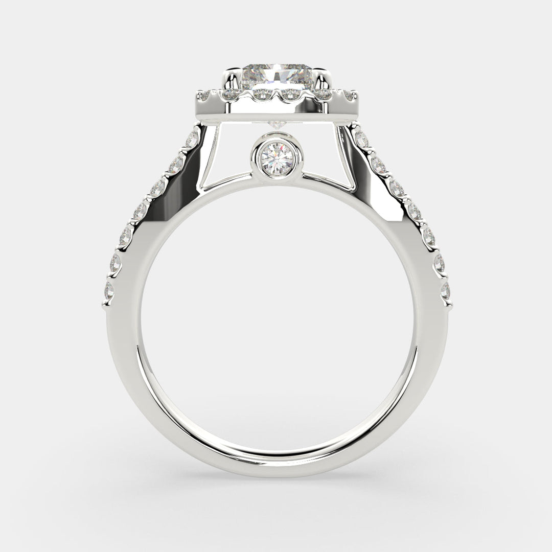 Bianca Radiant Cut Halo Pave Engagement Ring Setting