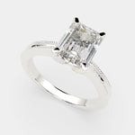 Load image into Gallery viewer, Camilla Emerald Cut Solitaire Engagement Ring Setting
