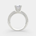 Load image into Gallery viewer, Daria Cushion Cut Pave 6 Prong Engagement Ring Setting
