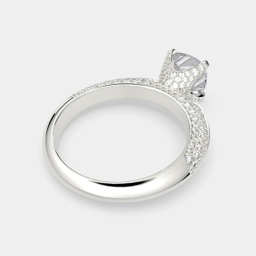 Daria Cushion Cut Pave 6 Prong Engagement Ring Setting