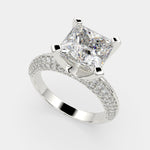Load image into Gallery viewer, Daria Princess Cut Pave 6 Prong Engagement Ring Setting
