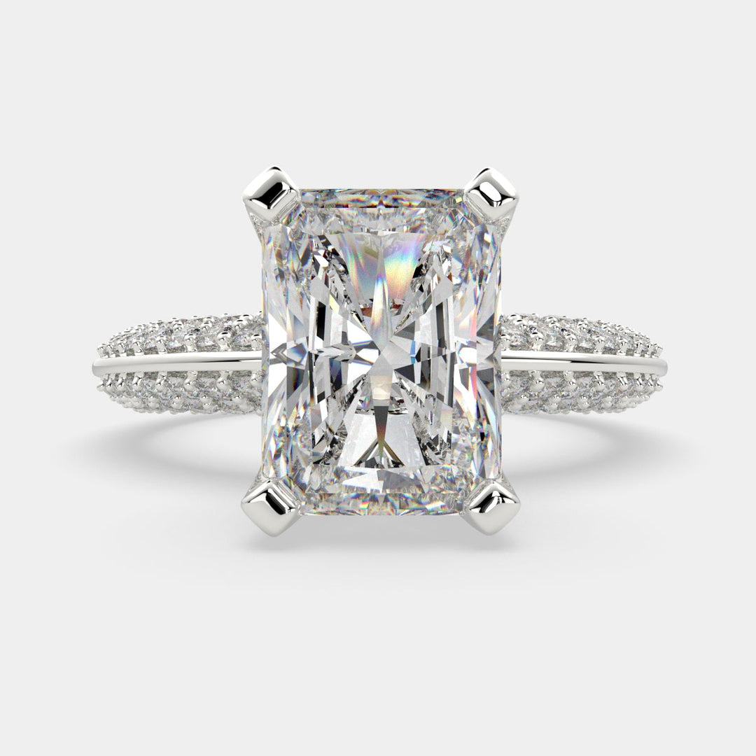 Daria Radiant Cut Pave 6 Prong Engagement Ring Setting