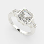 Load image into Gallery viewer, Emilia Emerald Cut Trilogy 3 Stone Engagement Ring Setting
