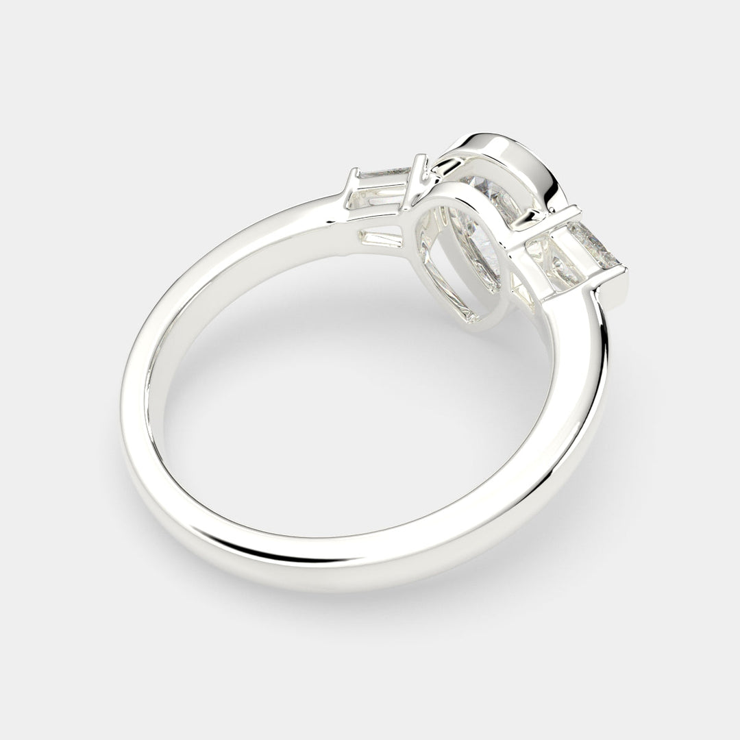 Emilia Pear Cut Trilogy 3 Stone Engagement Ring Setting