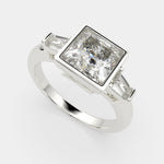 Load image into Gallery viewer, Emilia Princess Cut Trilogy 3 Stone Engagement Ring Setting
