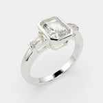 Load image into Gallery viewer, Emilia Radiant Cut Trilogy 3 Stone Engagement Ring Setting
