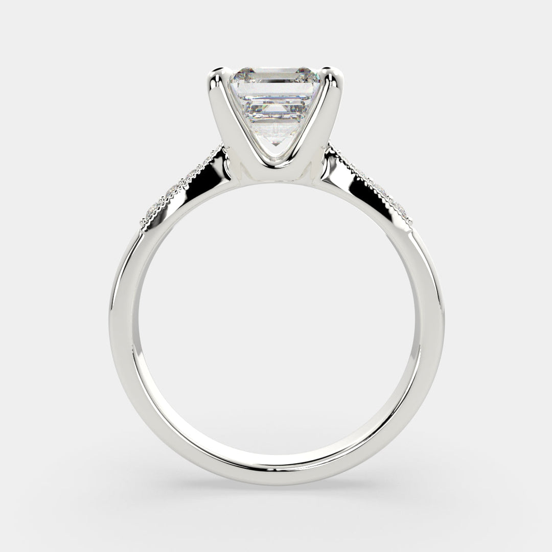 Federica Emerald Cut 4 Prong Engagement Ring Setting