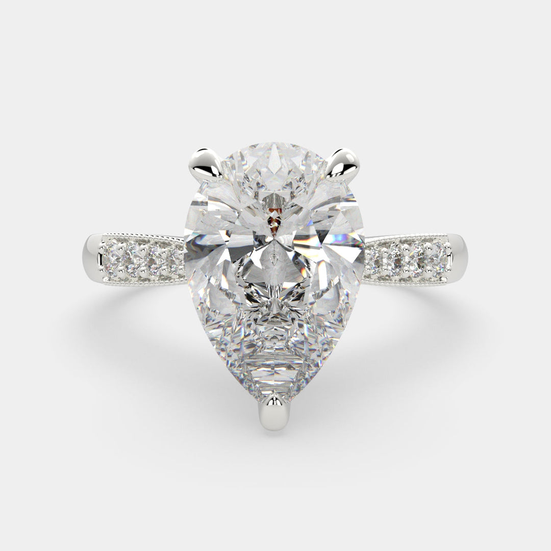 Federica Pear Cut 4 Prong Engagement Ring Setting