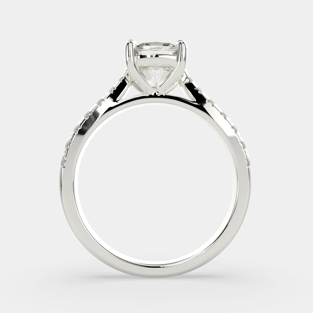Ginevra Cushion Cut Tapered Engagement Ring Setting