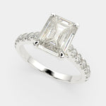 Load image into Gallery viewer, Ginevra Emerald Cut Tapered Engagement Ring Setting
