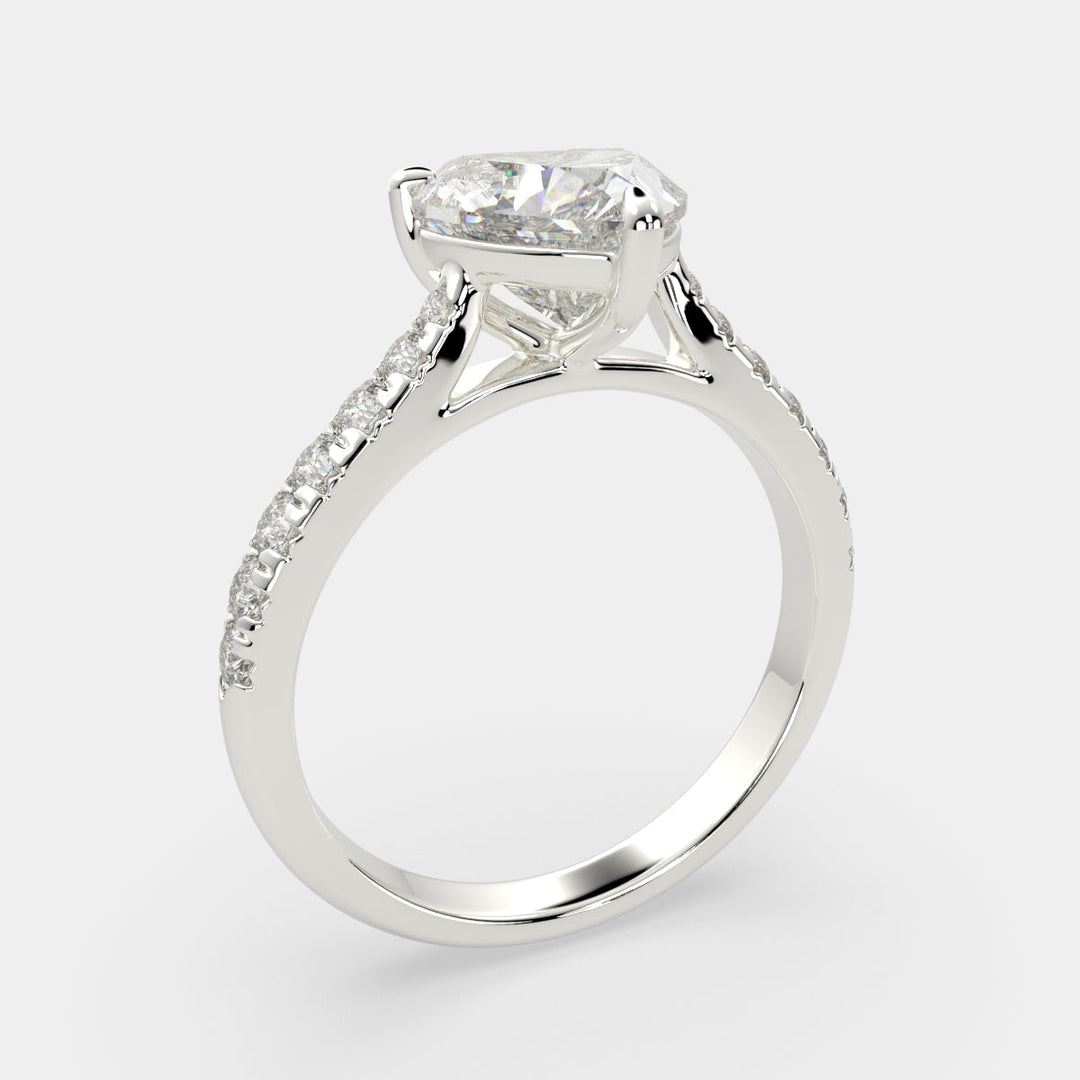Ginevra Heart Cut Tapered Engagement Ring Setting