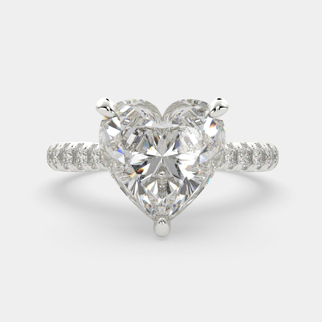 Ginevra Heart Cut Tapered Engagement Ring Setting