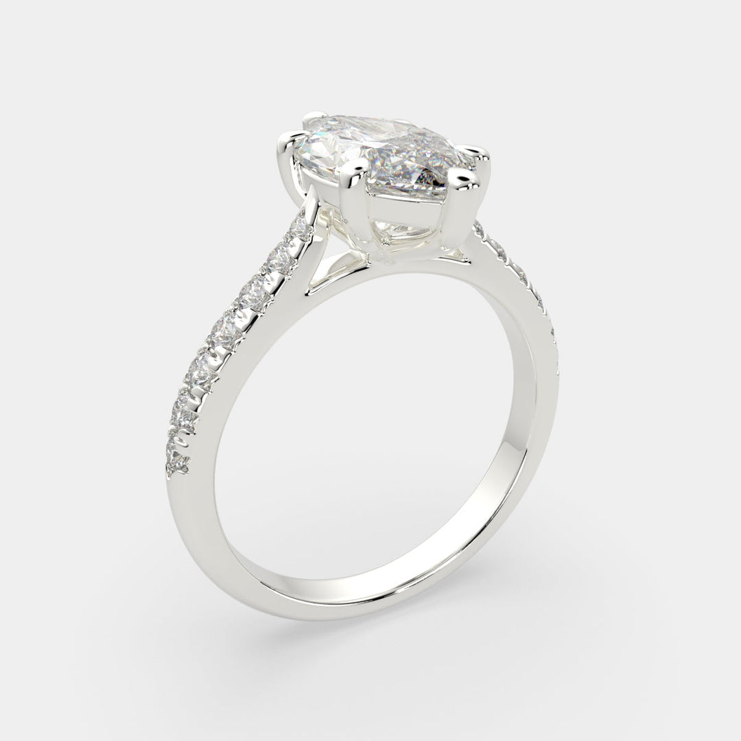 Ginevra Marquise Cut Tapered Engagement Ring Setting