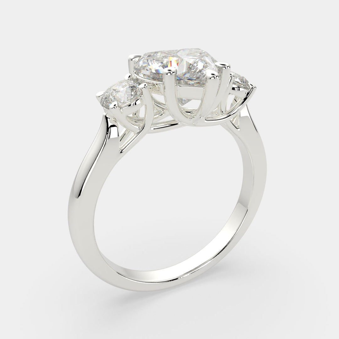 Hana Heart Cut 3 Stone Engagement Ring Setting