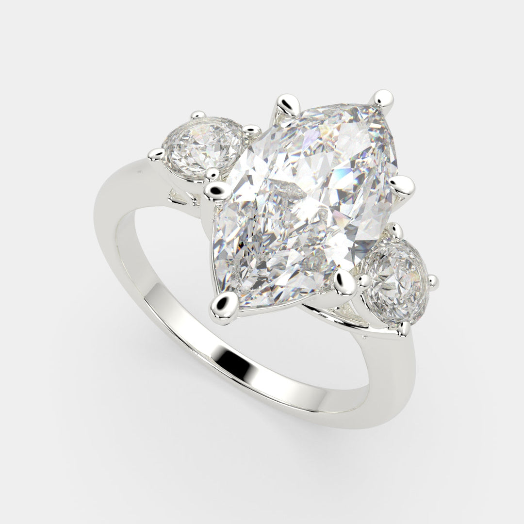 Hana Marquise Cut 3 Stone Engagement Ring Setting