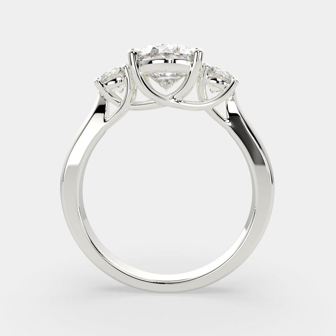 Hana Oval Cut 3 Stone Engagement Ring Setting