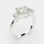 Load image into Gallery viewer, Hana Princess Cut 3 Stone Engagement Ring Setting
