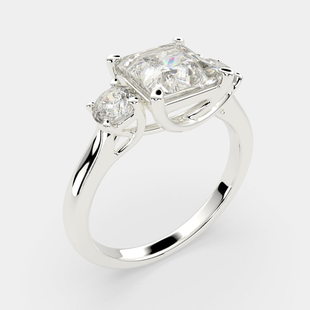 Hana Princess Cut 3 Stone Engagement Ring Setting