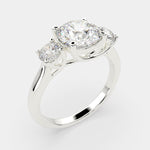 Load image into Gallery viewer, Hana Round Cut 3 Stone Engagement Ring Setting
