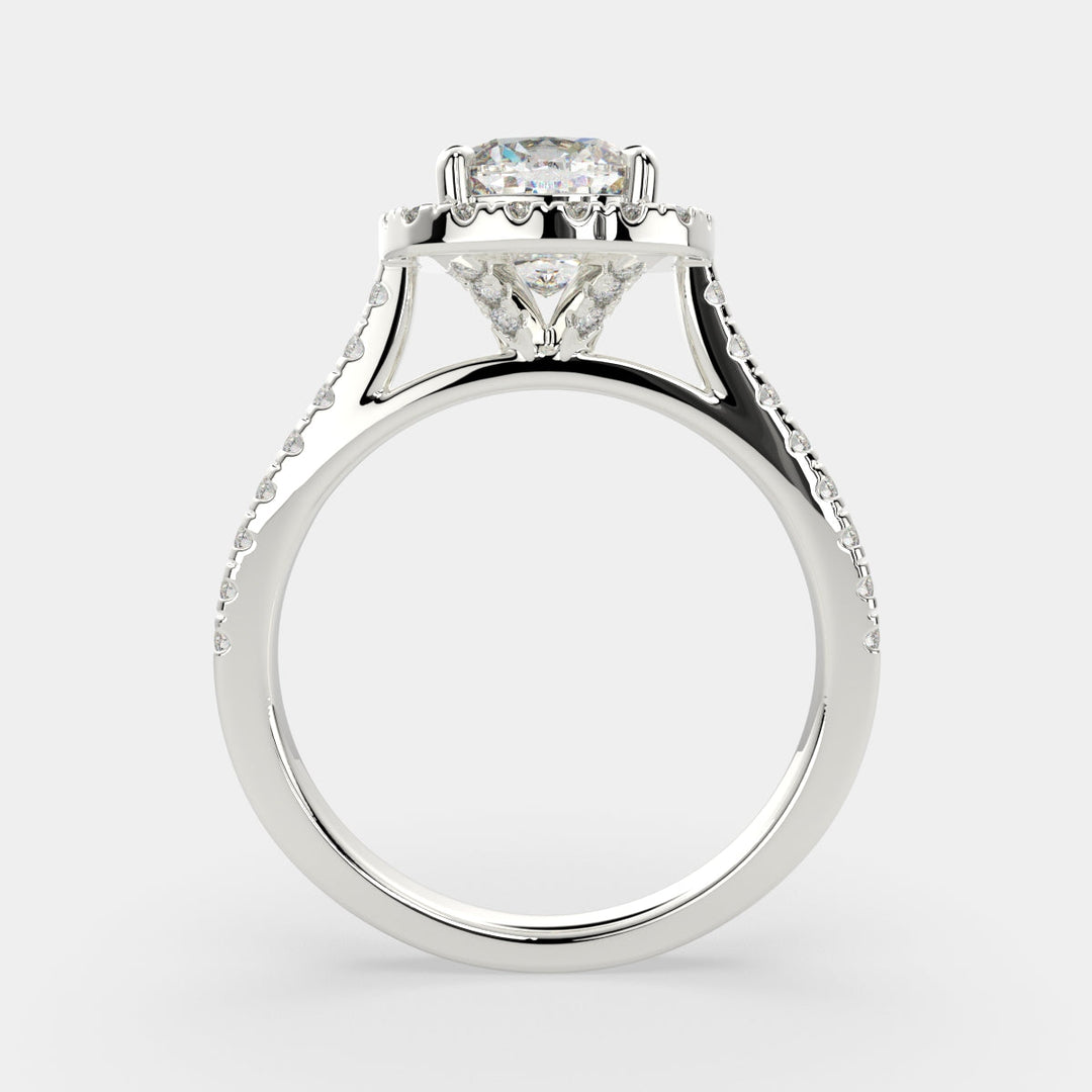 Isadora Cushion Cut Halo Pave Engagement Ring Setting