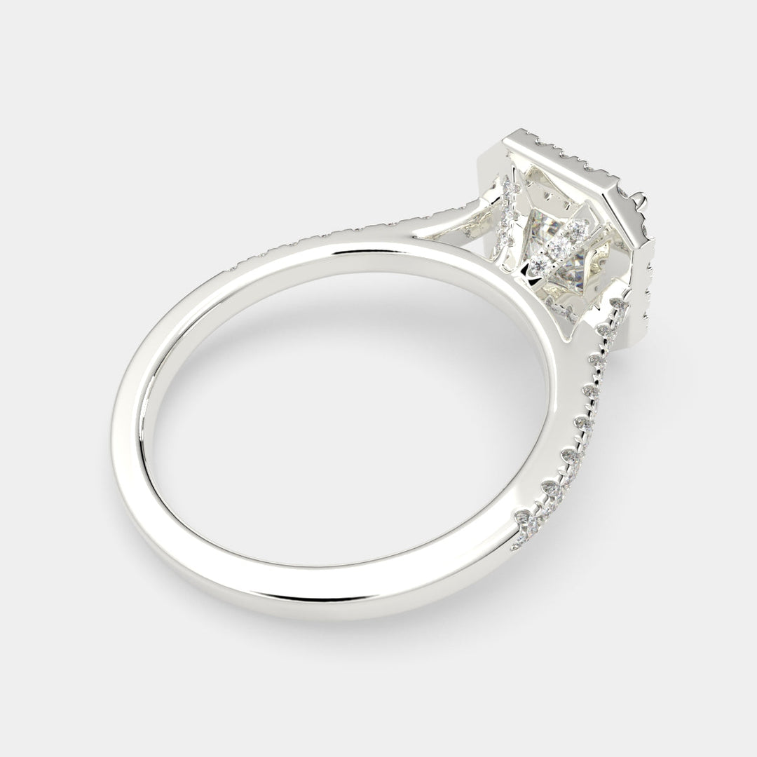 Isadora Emerald Cut Halo Pave Engagement Ring Setting