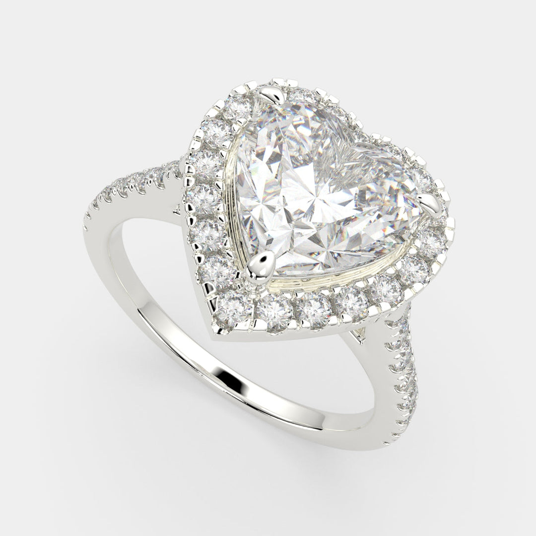 Isadora Heart Cut Halo Pave Engagement Ring Setting
