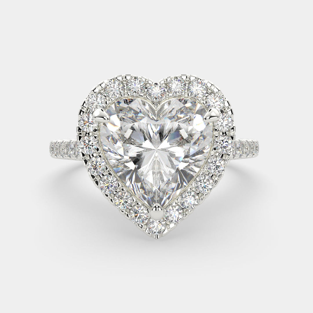 Isadora Heart Cut Halo Pave Engagement Ring Setting