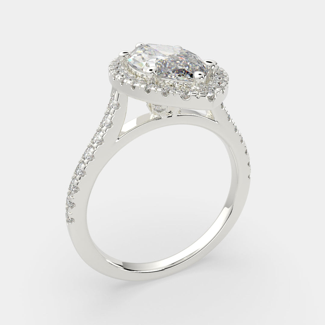 Isadora Marquise Cut Halo Pave Engagement Ring Setting
