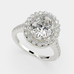 Load image into Gallery viewer, Isadora Oval Cut Halo Pave Engagement Ring Setting
