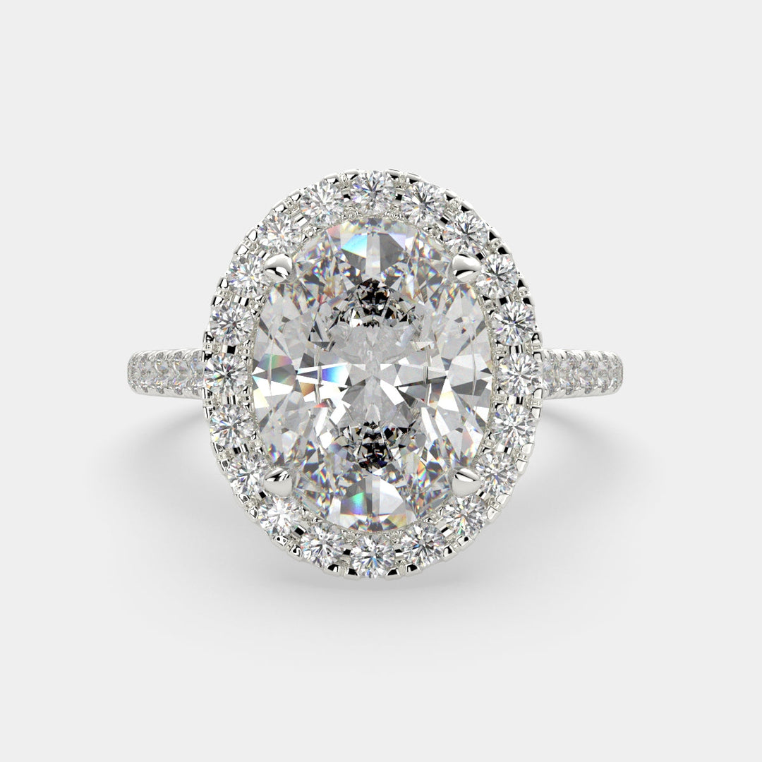 Isadora Oval Cut Halo Pave Engagement Ring Setting