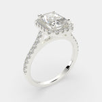 Load image into Gallery viewer, Isadora Radiant Cut Halo Pave Engagement Ring Setting
