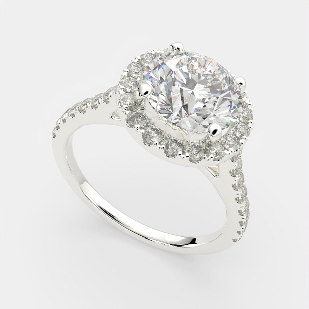 Isadora Round Cut Halo Pave Engagement Ring Setting
