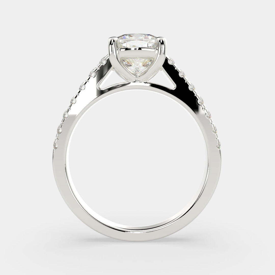 Karina Cushion Cut Pave 6 Prong Engagement Ring Setting