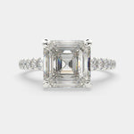 Load image into Gallery viewer, Karina Emerald Cut Pave 6 Prong Engagement Ring Setting
