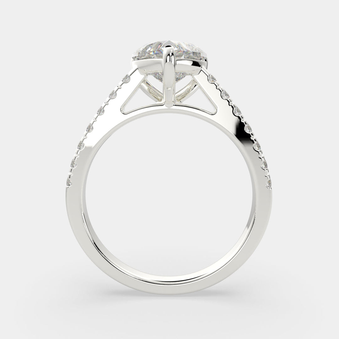 Karina Heart Cut Pave 6 Prong Engagement Ring Setting