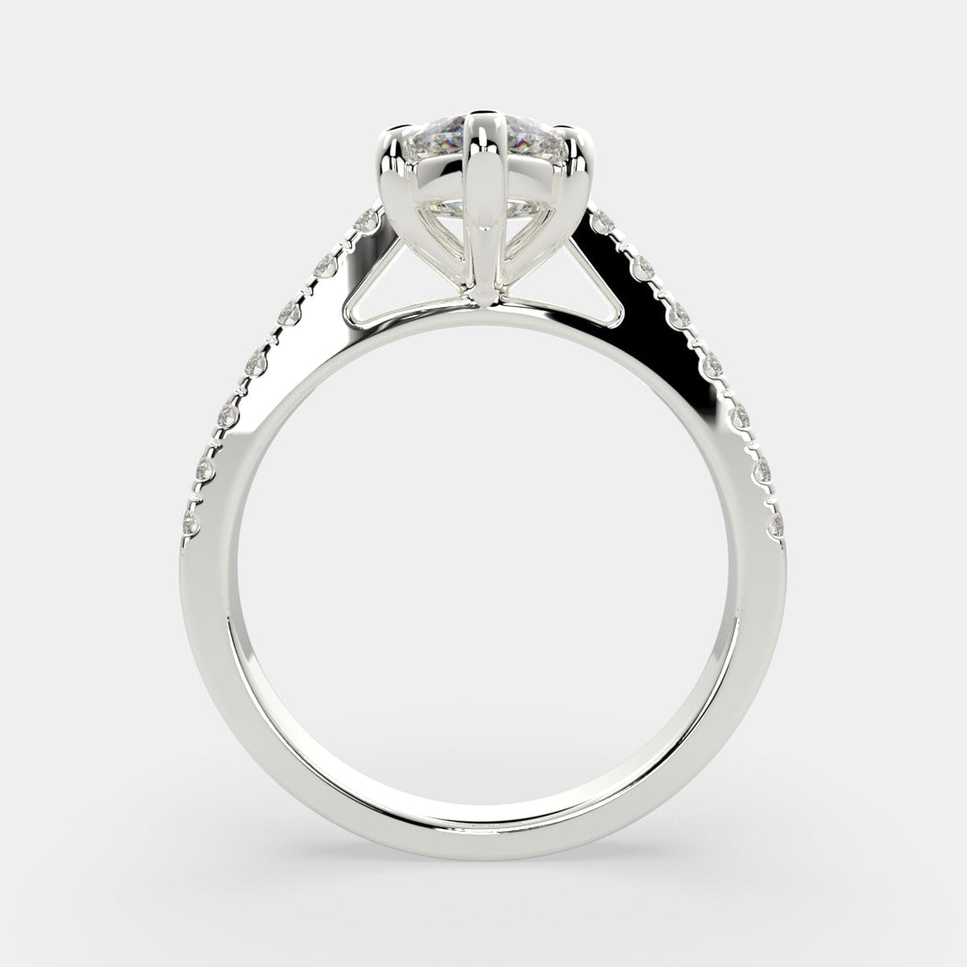 Karina Marquise Cut Pave 6 Prong Engagement Ring Setting