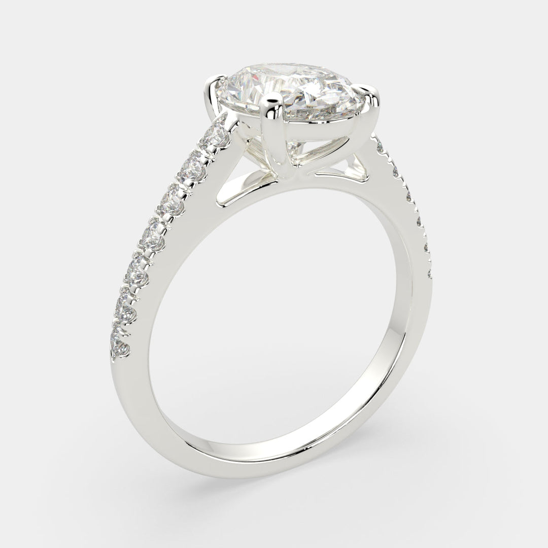 Karina Oval Cut Pave 6 Prong Engagement Ring Setting