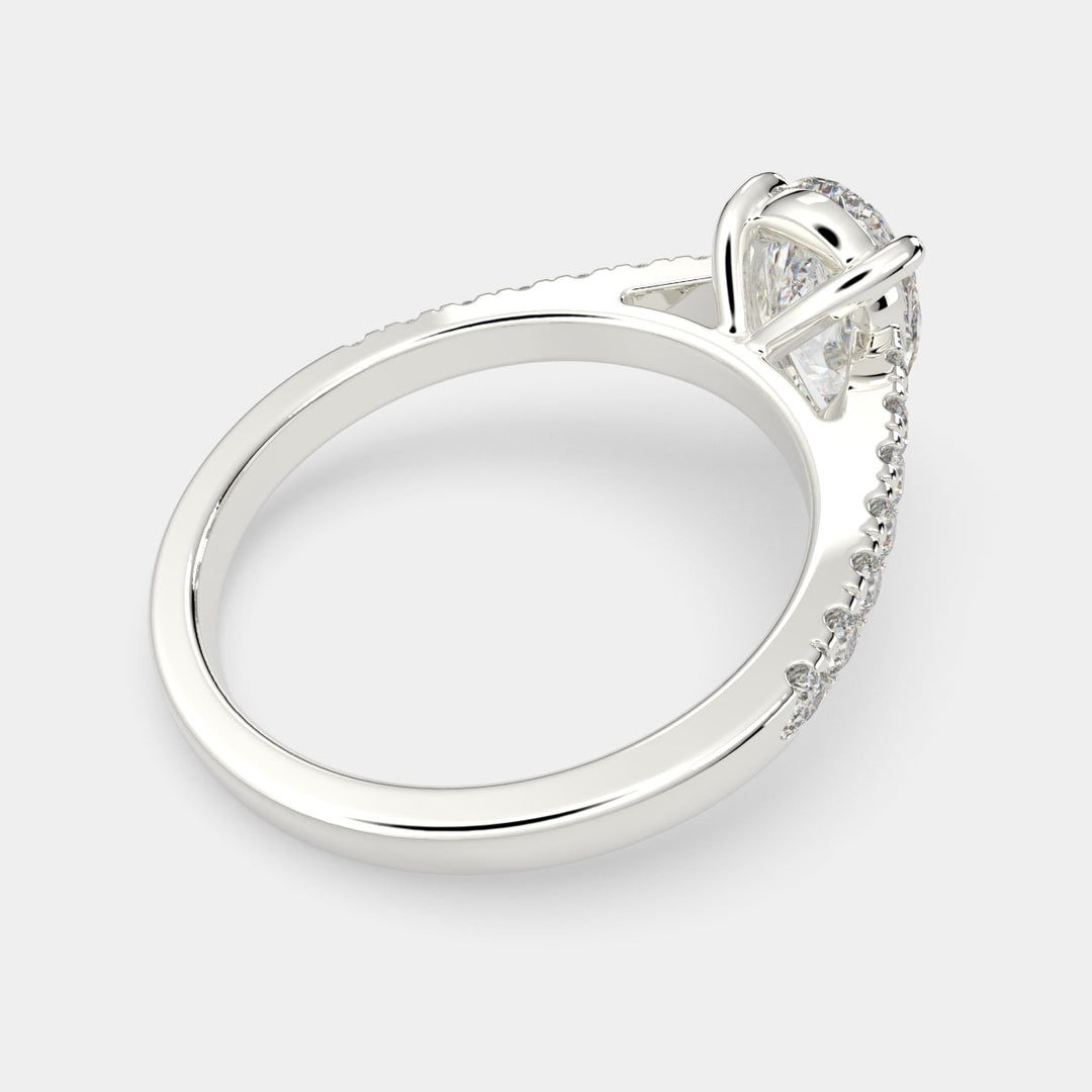 Karina Pear Cut Pave 6 Prong Engagement Ring Setting