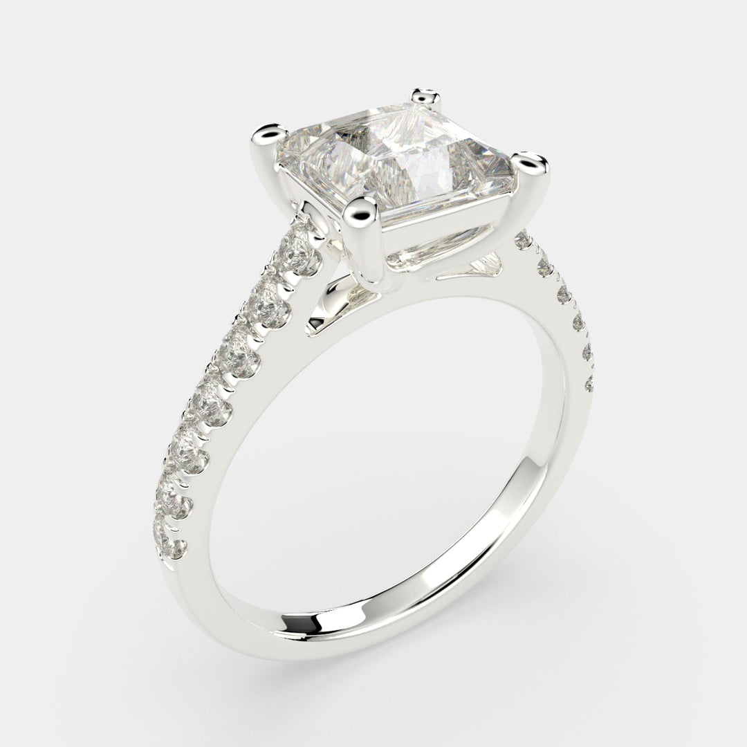Karina Princess Cut Pave 6 Prong Engagement Ring Setting