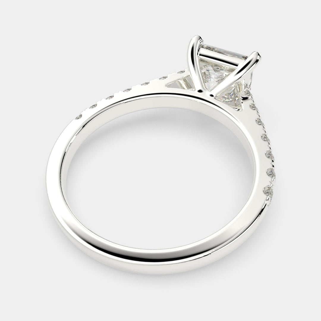 Karina Princess Cut Pave 6 Prong Engagement Ring Setting