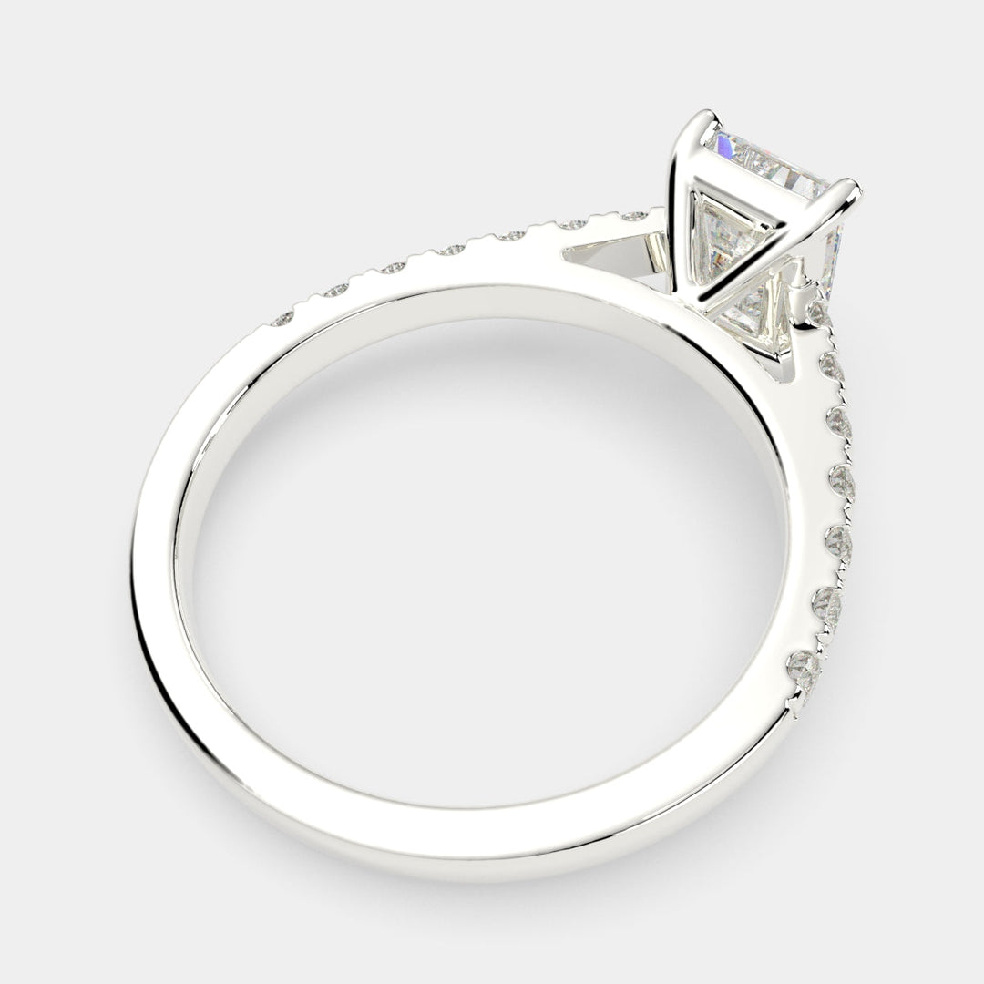 Karina Radiant Cut Pave 6 Prong Engagement Ring Setting