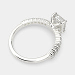 Load image into Gallery viewer, Lavinia Emerald Cut Side Stone 4 Prong Engagement Ring Setting
