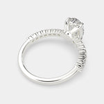 Load image into Gallery viewer, Lavinia Oval Cut Side Stone 4 Prong Engagement Ring Setting
