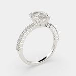 Load image into Gallery viewer, Lavinia Pear Cut Side Stone 4 Prong Engagement Ring Setting
