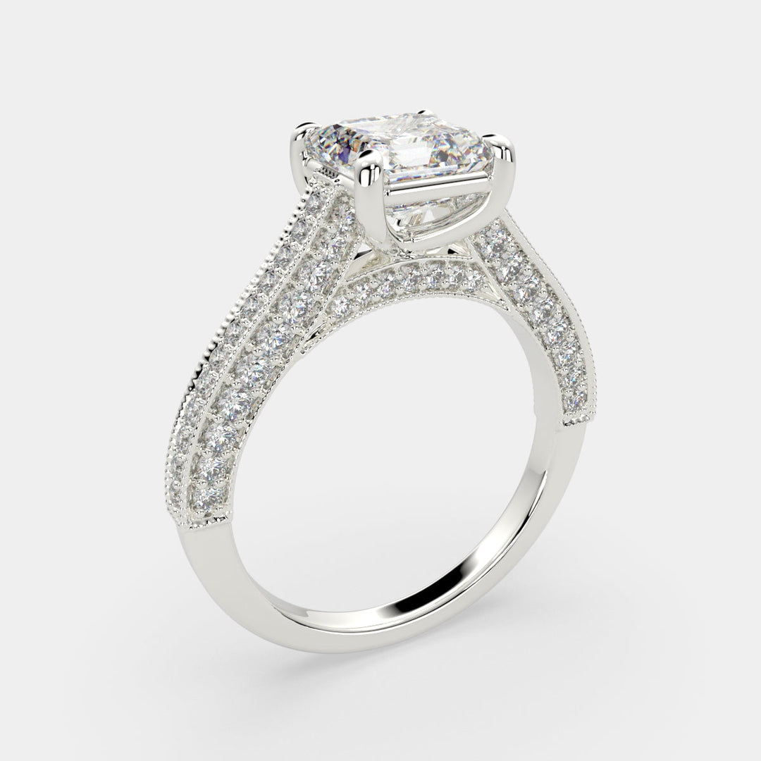 Martina Emerald Cut Pave Engagement Ring Setting