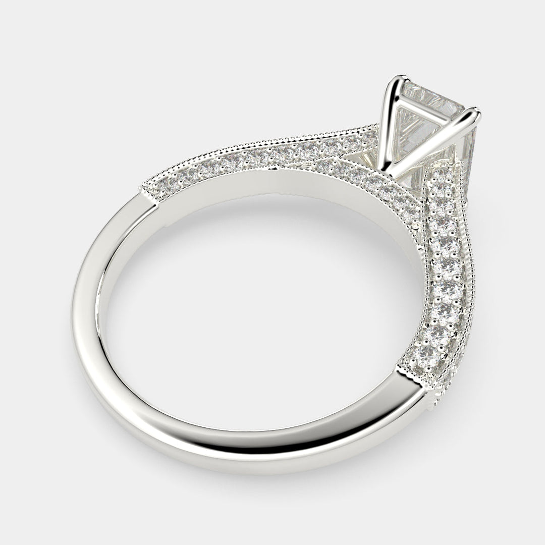 Martina Emerald Cut Pave Engagement Ring Setting