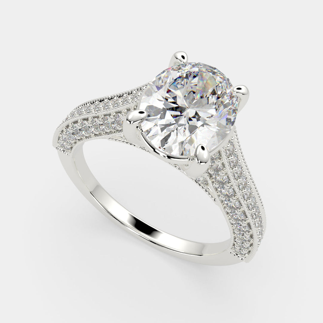 Martina Oval Cut Pave Engagement Ring Setting