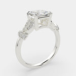Load image into Gallery viewer, Nadia Emerald Cut Pave Milgrain Engagement Ring Setting
