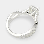 Load image into Gallery viewer, Ophelia Radiant Cut Pave Halo Split Shank Engagement Ring Setting
